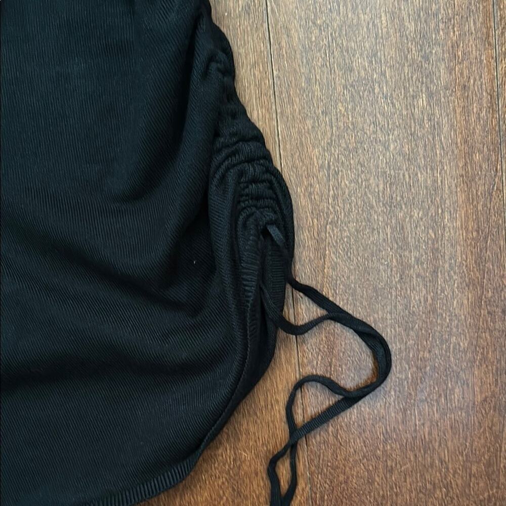 Abercrombie & Fitch Black Long Sleeve Knit Dress, Side Cinched, Size Small Tall - Picture 4 of 9